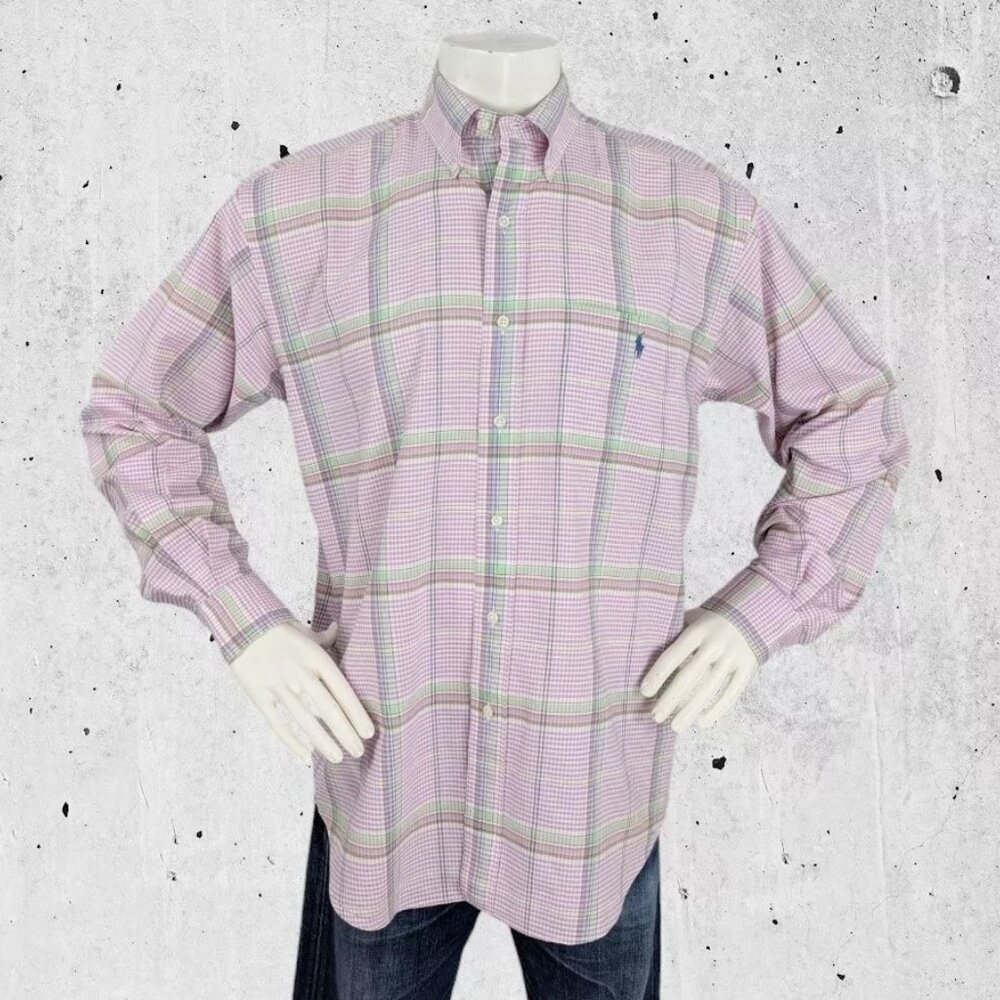 Vintage Ralph Lauren Polo Shirt Size Large Blaire Plaid